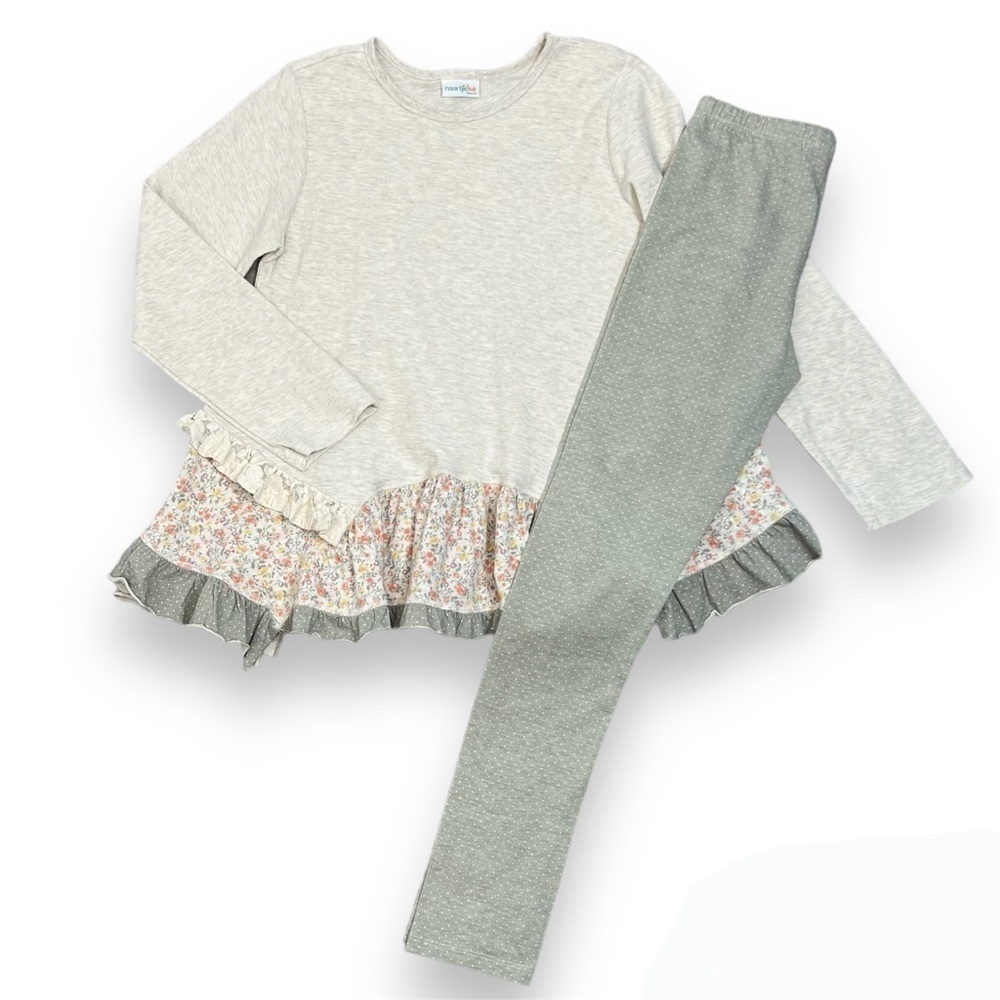 Naartjie Royal Rose Castle Dot Lace Top Leggings Set Girls 10 Years